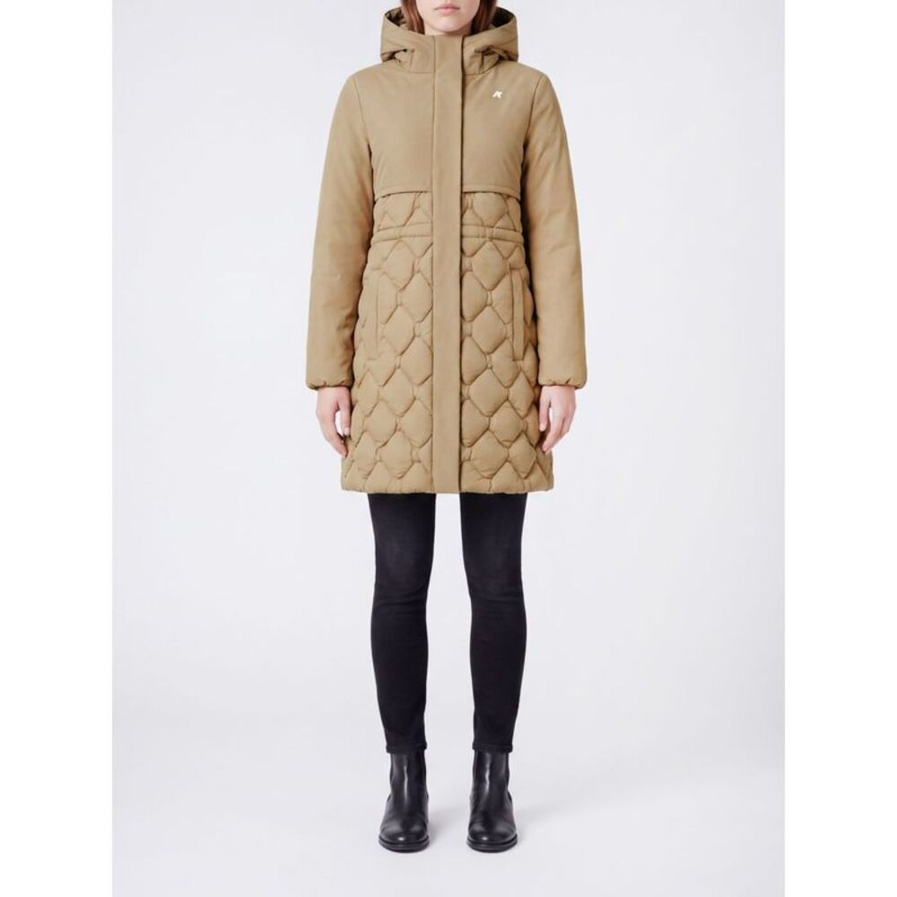 K-Way Women K-Way Long Quilted Parka With Hood And Primaloft® Technology